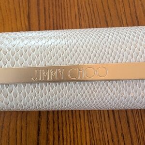 Jimmy Choo Tan/Gold-Tone Eyeglass Case